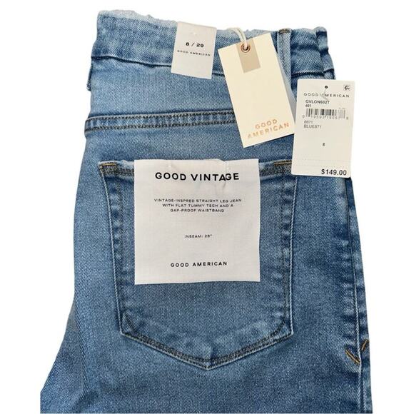 NWT Good American Good Vintage Low Natural Fray Jeans Size 8 29 Retail 149.00 - Picture 7 of 8